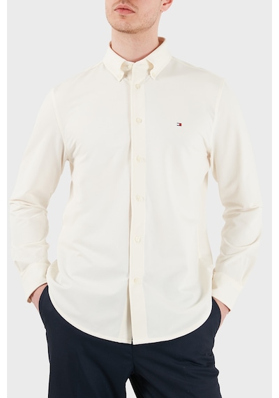 Tommy Hilfiger Pamuk Karışımlı Uzun Kollu Gömlek Erkek Gömlek Mw0mw41781 Z00 Açık Bej