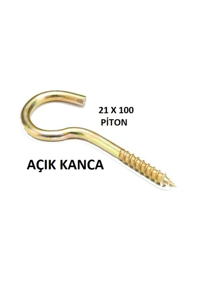 21 X 100 Piton - Açık Kanca 1 Adet