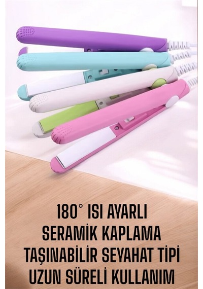 Mini Saç Düzleştirici Seramik Kaplama 180 C 16 Cm Elektriklenme Önleyici - Mh-hs7092-2184