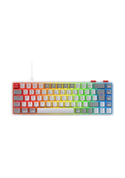 Rampage Yoru Mını Beyaz/gri Type-c Bağlantılı Outemu Red Swich Q Mekanik Gaming Oyuncu Klavye Rgb