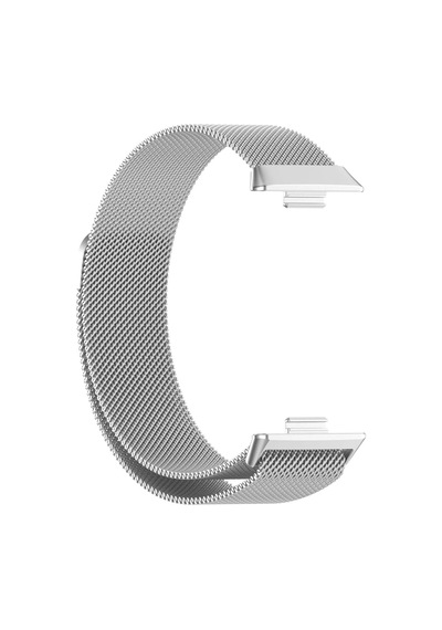 Huawei Watch Fit 3 / Fit 4 Uyumlu Metal Hasır Manyetik Kordon Gümüş