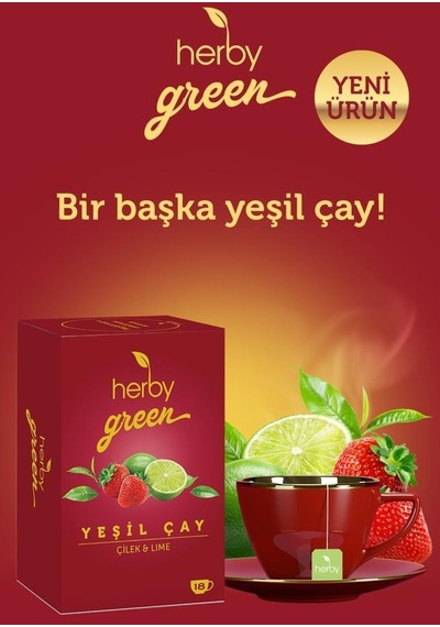 Herby Çilek ve Lime Yeşil Çay 3 x 18'li