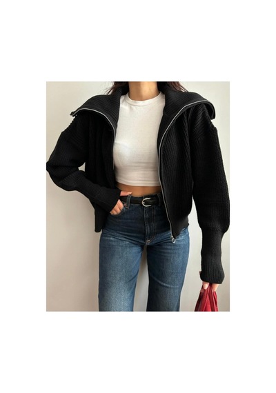 Flex Fashıon Kadın Esnek Örgü Trend Fermuarlı Dik Yaka Popüler Triko Hırka Siyah - 760178304 Siyah - 760178304 Siyah Flex Fashıon Kadın Esnek Örgü Trend Fermuarlı Dik Yaka Popüler Triko Hırka Siyah - 760178304 Siyah - 760178304 Siyah