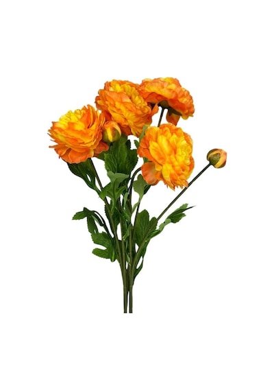 Yapay Çiçek Şakayık Çiçeği Somon Renk 2 Çiçek 1 Tomurcuk 50cm Turuncu