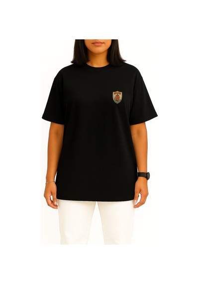 Bahriyeli Collection Oversize Kb4319 Sahil Güvenlik Botu Cep Ve Sırt Baskılı Unisex T-shirt Siyah