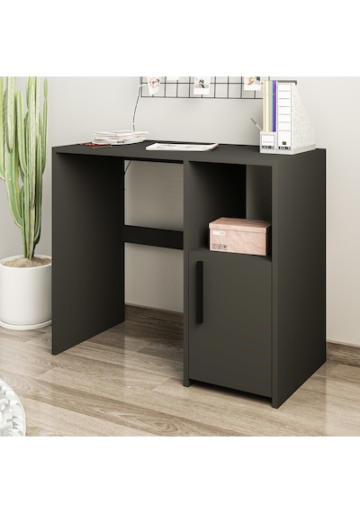 Kuzey Tek Kapaklı Çalışma Masası Minimal Tasarım Antrasit