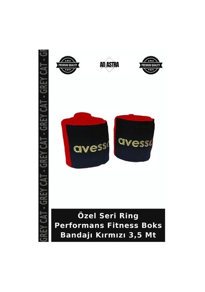 Özel Seri Ring Performans Fitness Boks Bandajı Kırmızı 3,5 Mt