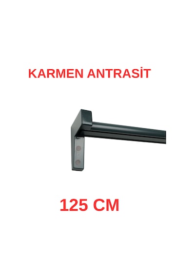 Karmen Ahşap Başlıklı İki Kanallı Dekoratif Ray Antrasit 125 Cm Antrasit