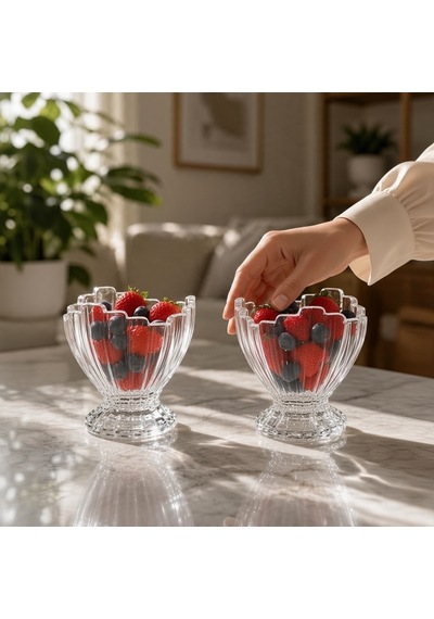 Glass İn Love Milan 3lü Dondurma Tatlı Kasesi 145 Cc