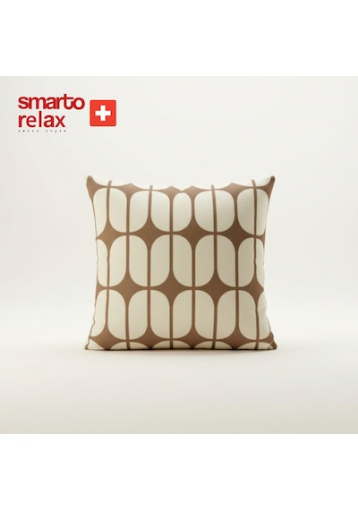 Smarto Relax Içi Dolgulu Kırlent 45x45 Cm Kare Salon & Berjer Kırlenti - Smr-kır-029 Beyaz - Kahverengi