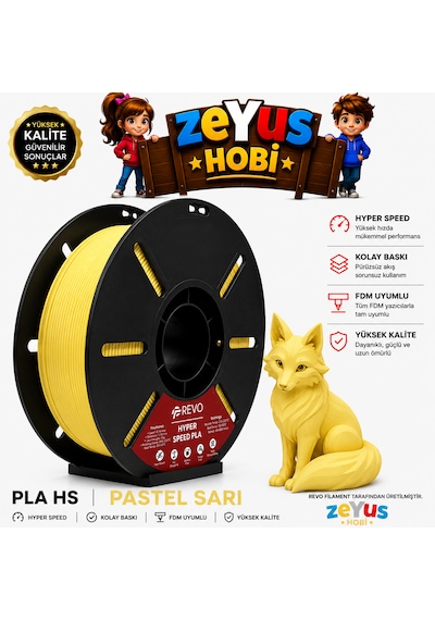 Generic Pla Hs Hyper Speed Filament Pastel Sarı 1.75 Mm 1000 Gr