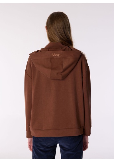 Jeep Kahve Kadın Kapüşonlu Loose Fit Sweatshirt J4wl-swt7032