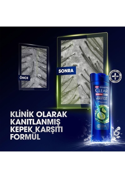 Clear Men Kepeğe Karşı Etkili Şampuan Maksimum Ferahlık 350 Ml Beyaz