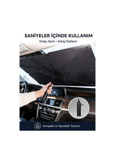 Renault Symbol Dacia Sandero Opel Corsa Ford Ka Peugeot 208 Uyumlu Oto Şemsiye Yeni - Hs08371736-5