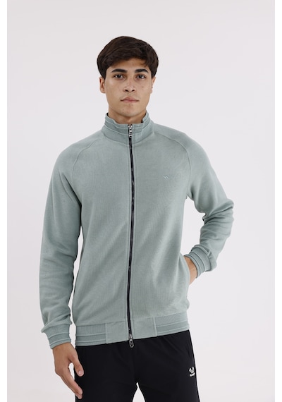 Rowinger Polo Yaka Rahat Kalıp Selanik Yapıda Mevsimlik Spor Görünümlü Sweatshirt Çağla