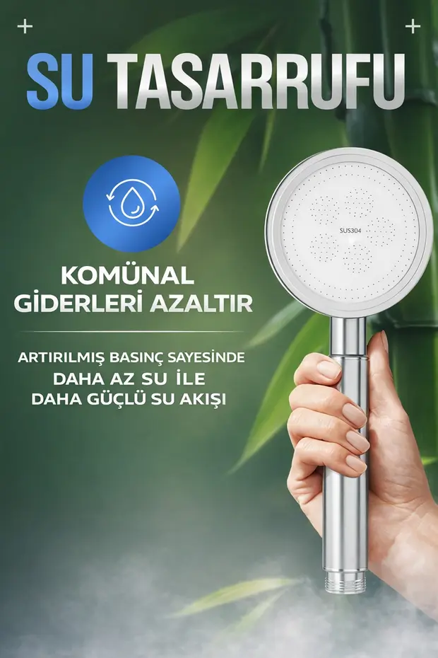 Duş Başlığı Seti Paslanmaz Çelik Yüksek Basınçlı Hortum Mafsal Krom