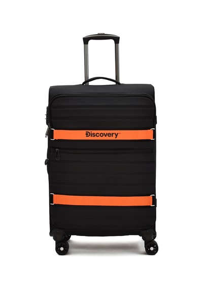 Discovery Orta Boy Kumaş Valiz Körüklü Ultra Hafif Sessiz 8 Tekerlek Geniş Hacim Siyah Dsc-720