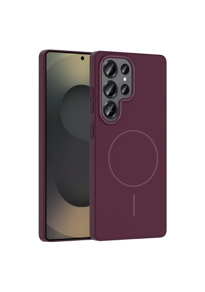 Spia Galaxy S25 Ultra İle Uyumlu Kılıf Mürdüm Yuby Kablosuz Şarj Özellikli Sert Kapak Galaxy S25 Ultra İle Uyumlu, Mürdüm 50 x 22