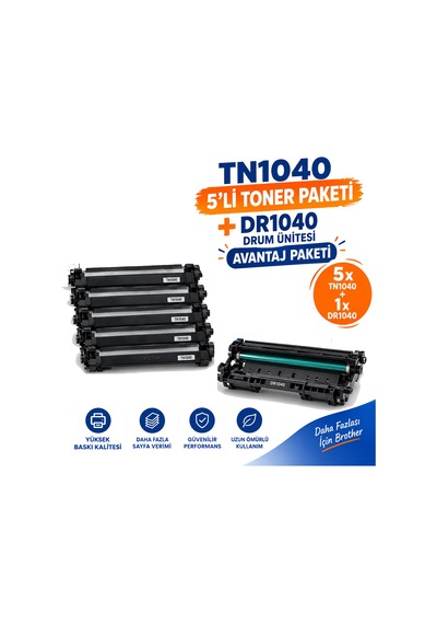 Plusprint Brother Mfc-1911w Yazıcı Uyumlu  Toner 2'li Paket Tn1040