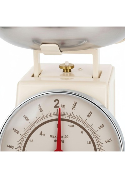 Amberhaus Retro Tasarım Analog Mutfak Terazisi - 2 Kg Kapasiteli Mekanik Gıda Tartısı - Çıkarılabilir Gümüş Kaseli Ve İbreli Vintage Mutfak Tartısı Çok Renkli