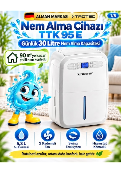Trotec TTK 95 E Nem Alıcı 30 L/ 90 m²