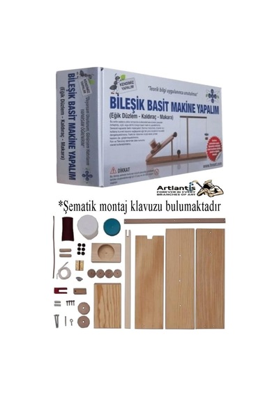 Artlantis Eğik Düzlem Kaldıraç Makara Bileşik Basit Makine Yapım Seti 1 Paket Okul Deney Fizik Deney Seti 37 Parç Genel