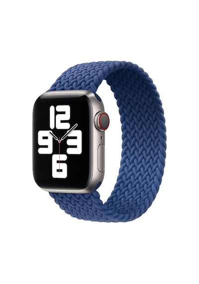 Forzacase Apple Uyumlu  Watch 10 Series 46mm İle Hasır Örgü Solo Loop Kordon Kayış - Fc401 Lacivert