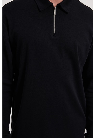Tudors Erkek Relax Fit Rahat Kesim %100 Pamuk Yarım Fermuarlı Polo Yaka İnterlok Siyah Sweatshirt-42170 Siyah Tudors Erkek Relax Fit Rahat Kesim %100 Pamuk Yarım Fermuarlı Polo Yaka İnterlok Siyah Sweatshirt-42170 Siyah