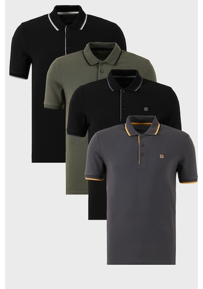 Buratti Pamuklu Slim Fit Şerit Detaylı Düğmeli Polo Yaka 4'Lü Paket Erkek T Shirt 5902118S4 Siyah-Antrasit-Haki-Siyahbeyaz Buratti Pamuklu Slim Fit Şerit Detaylı Düğmeli Polo Yaka 4'Lü Paket Erkek T Shirt 5902118S4 Siyah-Antrasit-Haki-Siyahbeyaz