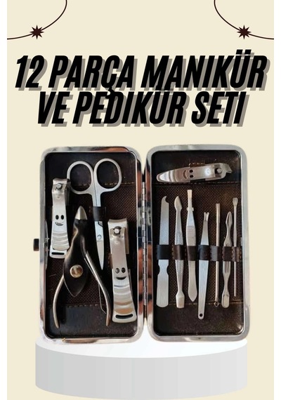 Tırnak Bakımı Tırnak Makası Profesyonel 12 Parça El Ayak Manikür Pedikür Seti