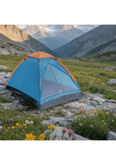 4 Kişilik Kamp Çadırı Manuel Kurulum Düz Kapılı Outdoor Dayanıklı Kamp Doğa Çadırı 200 X 200 X 110 C Çok Renkli