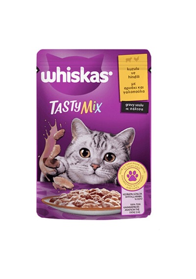 Whiskas Tastymix Sos İçinde Kuzulu ve Hindili Yetişkin Kedi Konserve 85 G