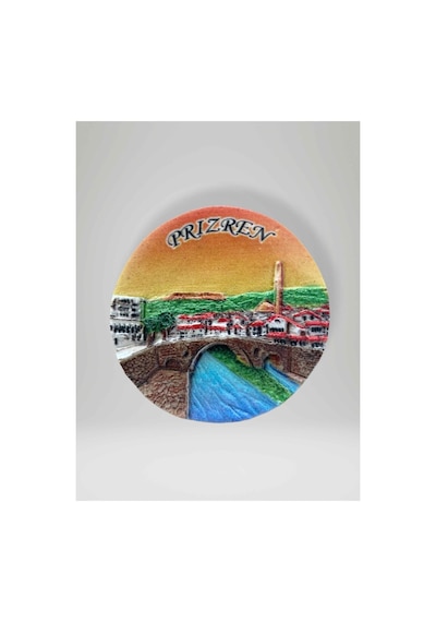 Prizren Kosova Temalı Polyester Kabartma Magnet Buzdolabı Süsü 77494635