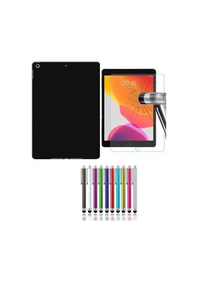 Ipad 7. Nesil 8. Nesil Ve 9. Nesil 10.2 Inç Silikon Tablet Kılıfı + Nano Ekran Koruyucu + Kalem Arka Kapak