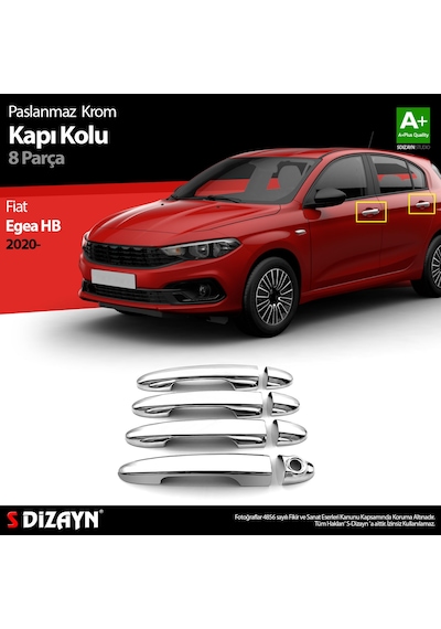 S-Dizayn Fiat Egea HB Krom Kapı Kolu 8 Prç. 2020 Üzeri