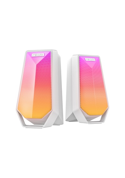 Mikado Md-188 2.0 5w 2 Bluetooth Beyaz Rgb Aydınlatmalı + Usb Kablo Usb 5v Speaker Hoparlör