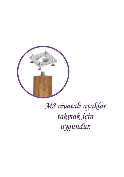 M8 Cıvatalı Mobilya Ayak Bağlantı Plakası 16 Lı Set Masa Koltuk Sehpa Ayak Montaj Aparatı Gri