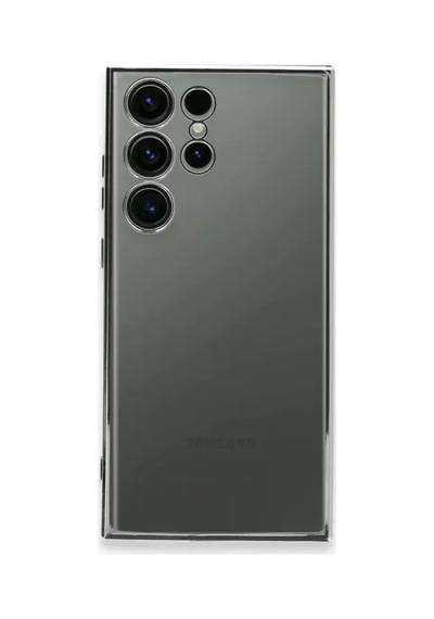 Newface Samsung Galaxy S23 Ultra Kılıf Razer Lensli Silikon - Gümüş