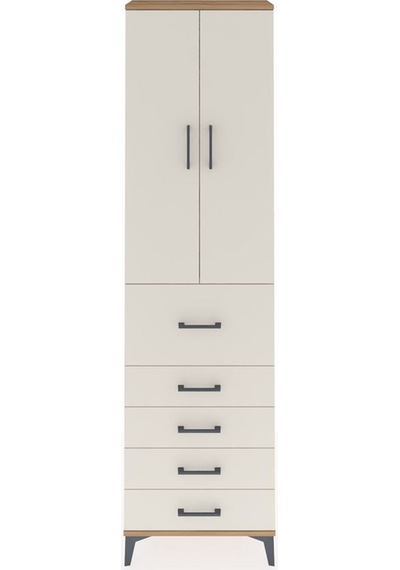 Arges Dolap 3 Raflı 5 Çekmeceli 2 Kapaklı 60x30x221 Çam-aytaşı Çam