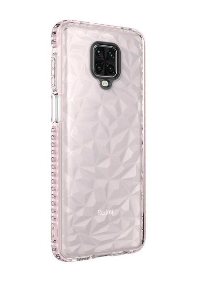 Noktaks - Redmi Note 9s Uyumlu Kılıf Prizmatik Renkli Koruyucu Buzz Kapak - Pembe - T18871