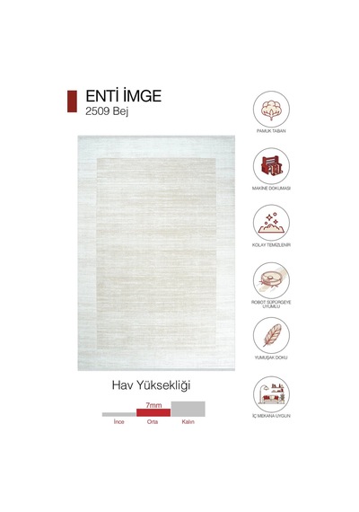 Hoom Rugs İmge 2509 Bej Çerçeveli Akrilik Salon Halısı
