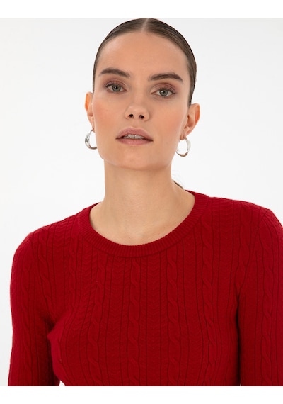 Pierre Cardin Kadın Kırmızı Kazak /triko 50316334-vr030 Kırmızı