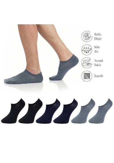 Lion Monroe Saf Bambu Erkek Sneaker Siyah - Lacivert - Füme Çorap Dikişsiz Görünmez Bilekte Spor Çorap Premium 6'lı L5952aznb Softaura Lion Monroe Saf Bambu Erkek Sneaker Siyah - Lacivert - Füme Çorap Dikişsiz Görünmez Bilekte Spor Çorap Premium 6'lı L5952aznb Softaura