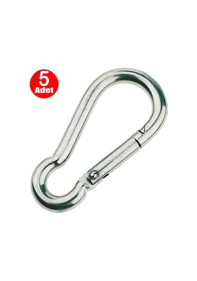 Yaylı Karabina Salıncak Hamak Askı Kanca Kilidi 8MM - 5 Adet