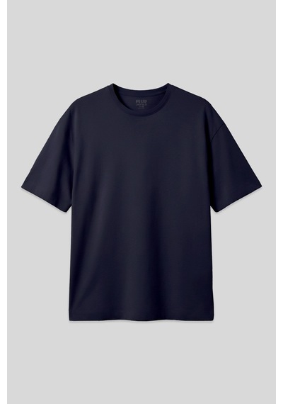 Air Jones Tommy Life Lacivert %100 Pamuk Kalın Yumuşak Dokulu Oversize Fit Basic Erkek T-shirt - 88353 Lacivert