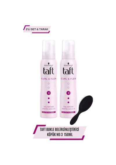 Taft Bukle Belirginleştici Saç Köpüğü No:3 2 x 150 ML + Tarak