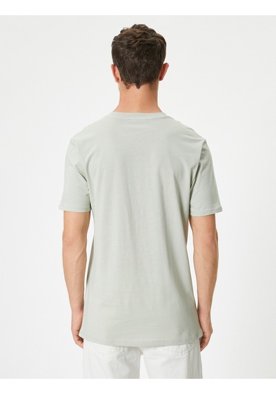Koton Basic Tişört Slim Fit Bisiklet Yaka Kısa Kollu Yeşil 4sam10842hk Yeşil