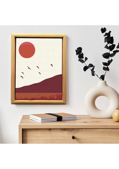 Sayılarla Minimalist Ahşap Çerçeveli Tablo Setleri 21 x 27 CM Tuval Şasesine Gerili Manzara