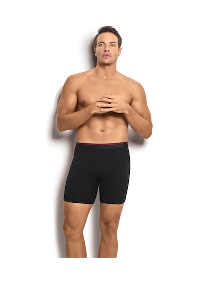 Jiber Erkek Siyah Pamuklu Likralı 3 Lü Boxer 268
