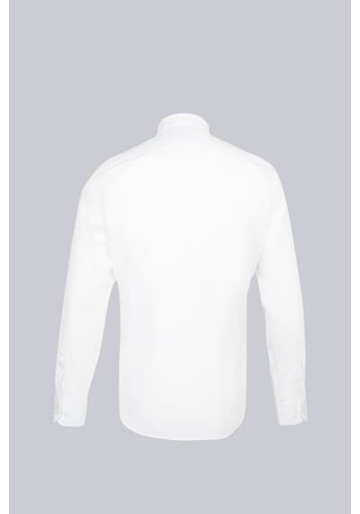 Hatemoğlu Beyaz Slim Fit Düz Slim Yaka Pamuklu Uzun Kollu Spor Gömlek 32873 4111993